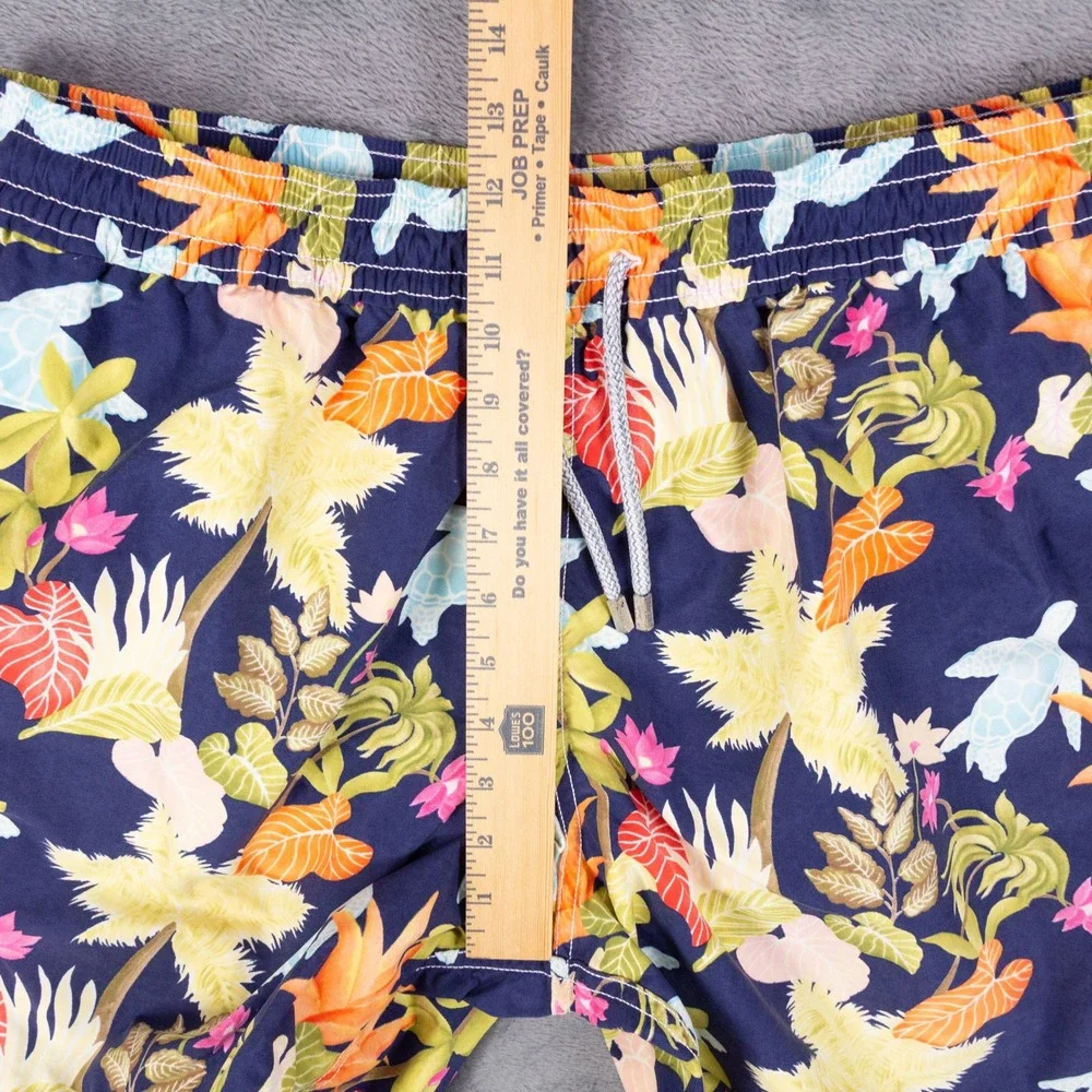 Vilebrequin Swim Trunks Mens XXL Blue Floral Tropical Nylon Shorts